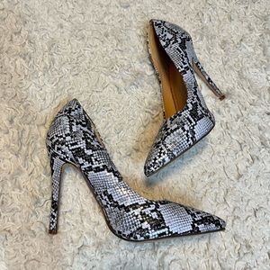 Chase + Chloe Baby Blue Snakeskin Stilettos